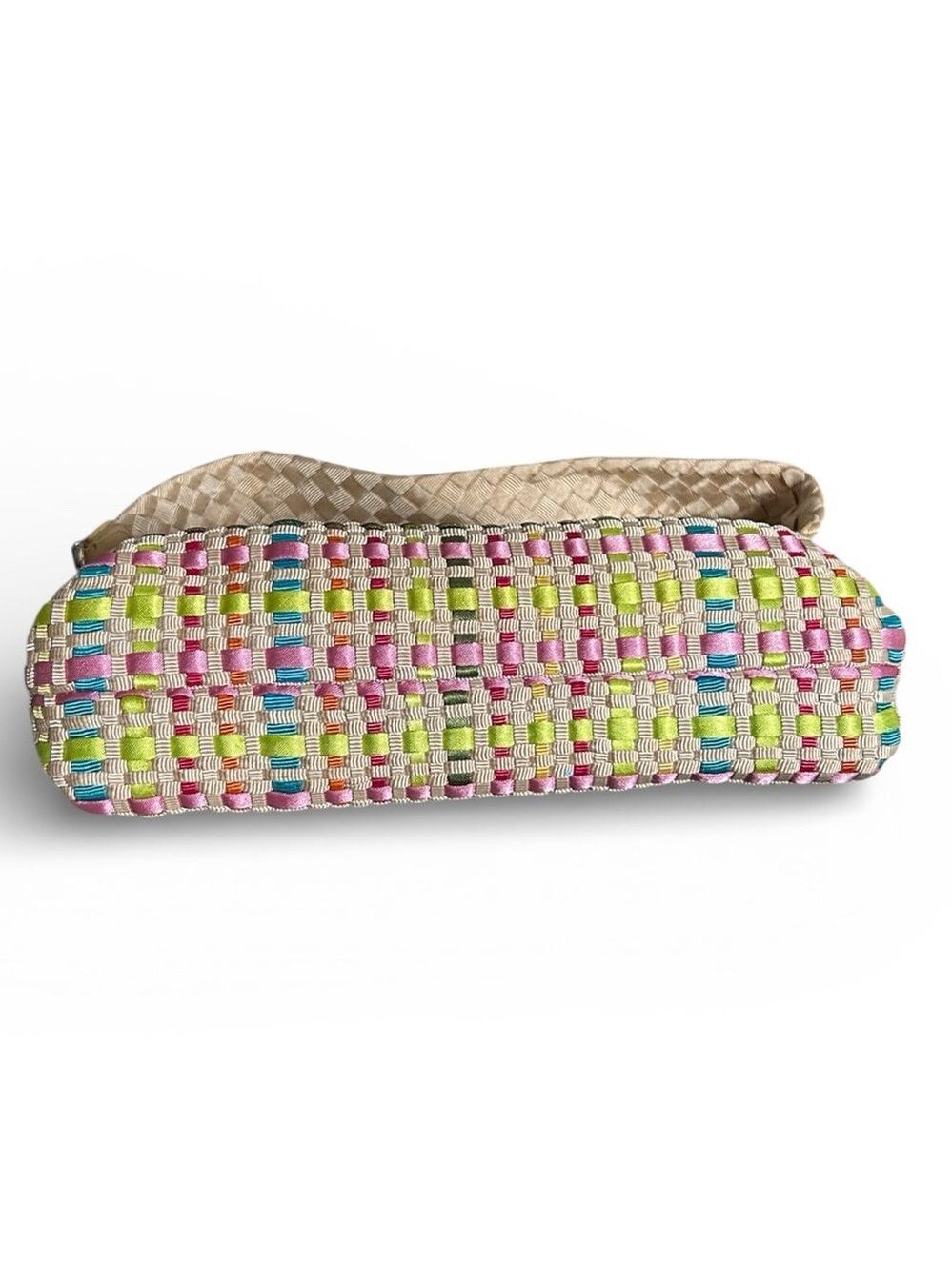 THE SAK Pastel Spring Bouquet Ribbon Basket Weave Clutch Purse Shoulder Strap - Picture 6 of 8